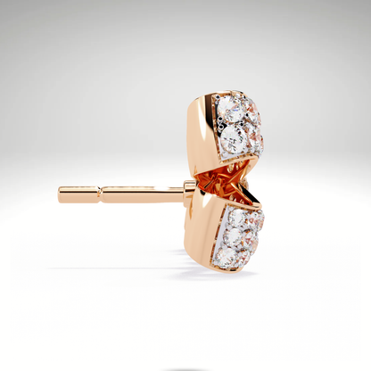 Luxury Diamond Bow Earrings | Pavé Moissanite Ribbon Stud Earrings in 9K-14K-18K Yellow, White & Rose Gold | Bridal Statement Jewelry