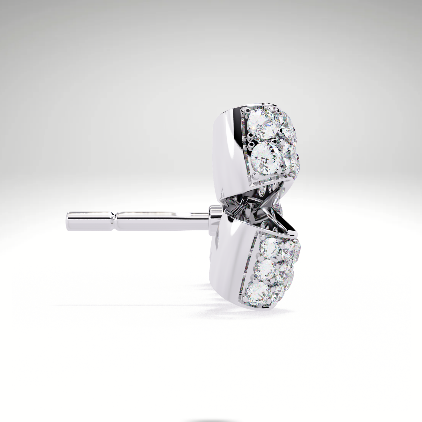 Luxury Diamond Bow Earrings | Pavé Moissanite Ribbon Stud Earrings in 9K-14K-18K Yellow, White & Rose Gold | Bridal Statement Jewelry