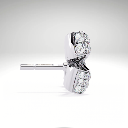 Luxury Diamond Bow Earrings | Pavé Moissanite Ribbon Stud Earrings in 9K-14K-18K Yellow, White & Rose Gold | Bridal Statement Jewelry