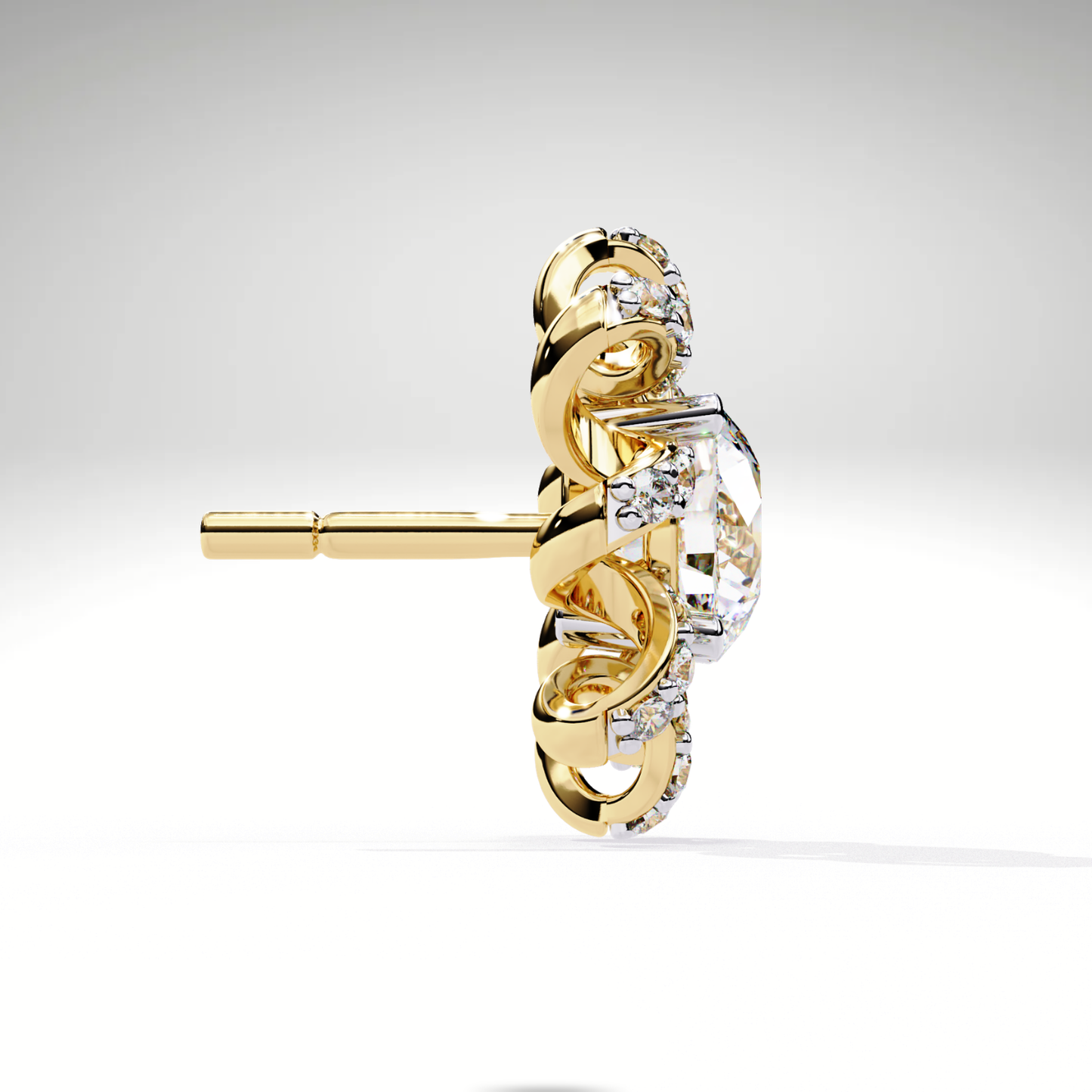 Starburst Floral Diamond Earrings in 9K-14K-18K Solid Gold | Stellar Bloom Bridal Gift for Her
