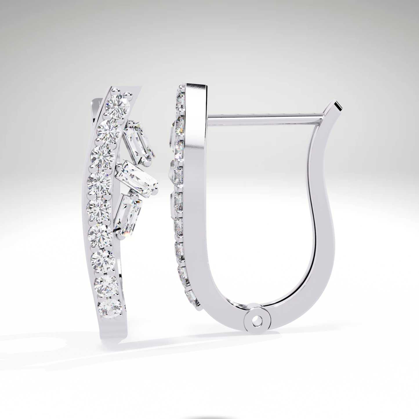 Two Tone Diamond Orbit Hoop Earrings | Luxe Earrings in 9K-14K-18K Gold