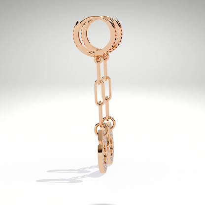 Pave Diamond Paperclip Chain Drop Dangle Earrings | Modern Geometric Statement Earrings