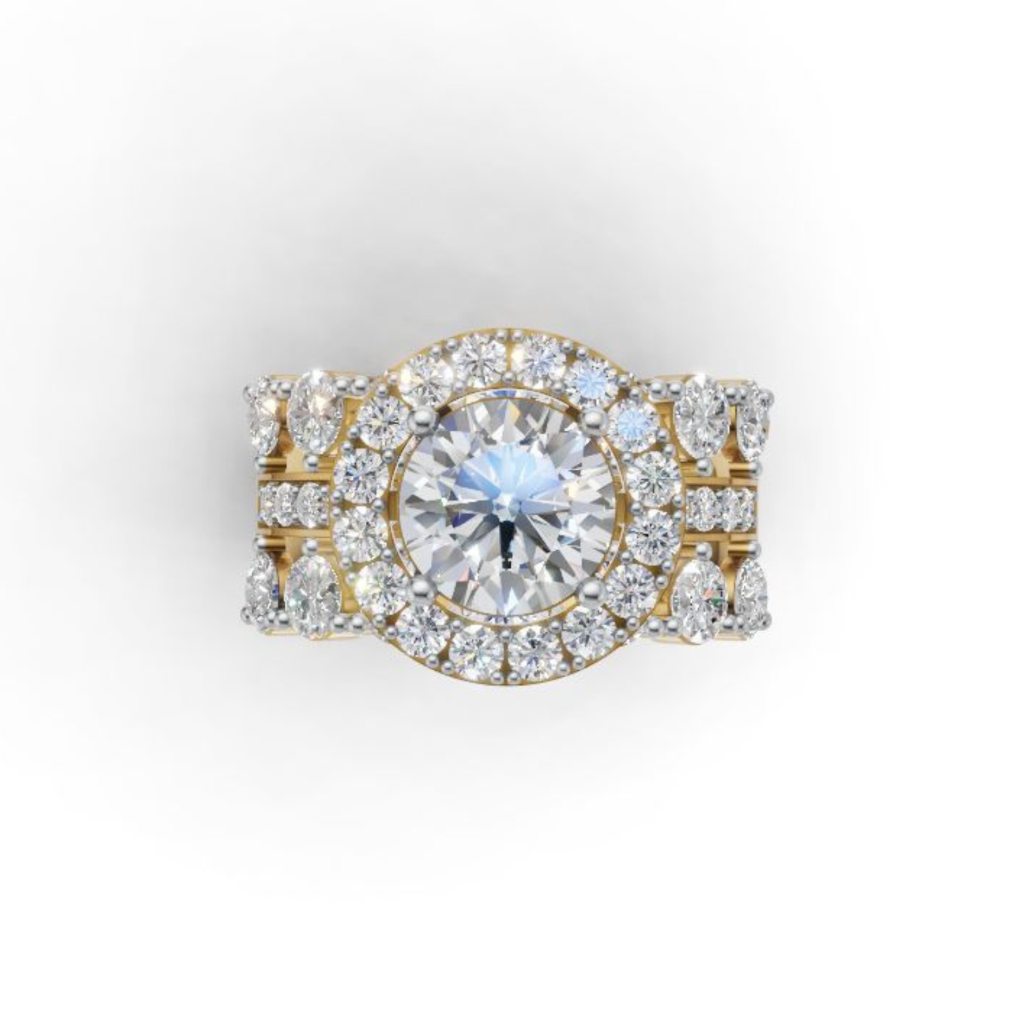 14K/18K Yellow Gold Lab Diamond Halo Ring | Luxury Engagement Ring | Wedding Gift for Her