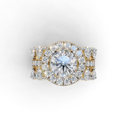 14K/18K Yellow Gold Lab Diamond Halo Ring | Luxury Engagement Ring | Wedding Gift for Her