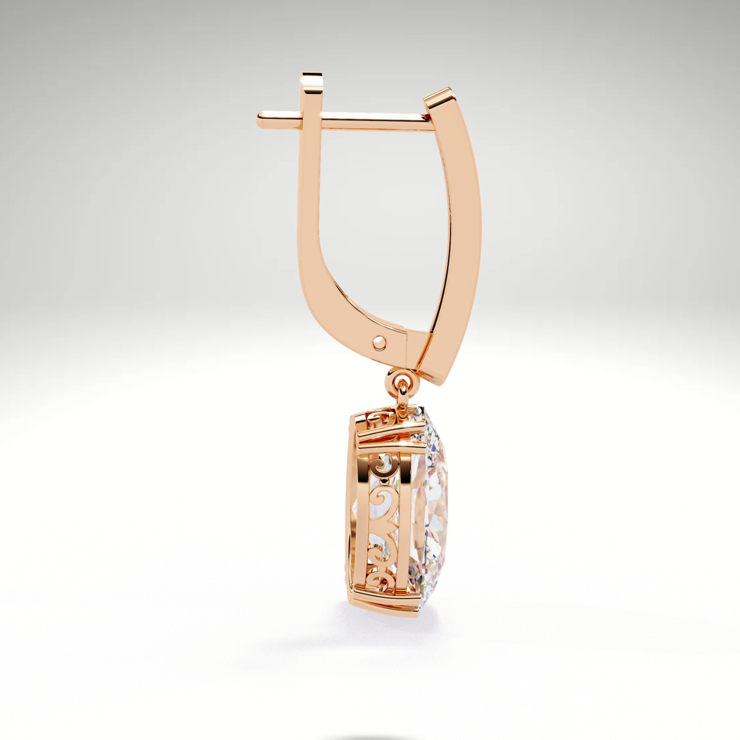 Oval Solitaire Drop Dangle Solid Gold Earrings | Luxury Gift for Women