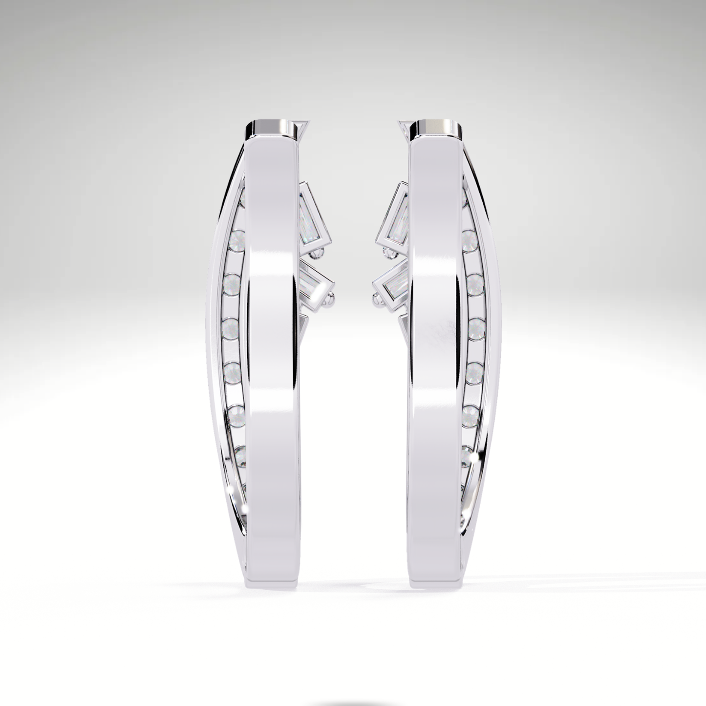 Two Tone Diamond Orbit Hoop Earrings | Luxe Earrings in 9K-14K-18K Gold