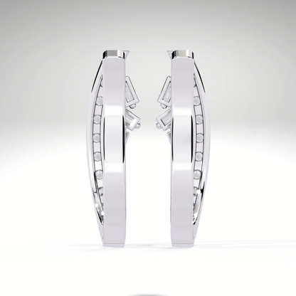 Two Tone Diamond Orbit Hoop Earrings | Luxe Earrings in 9K-14K-18K Gold