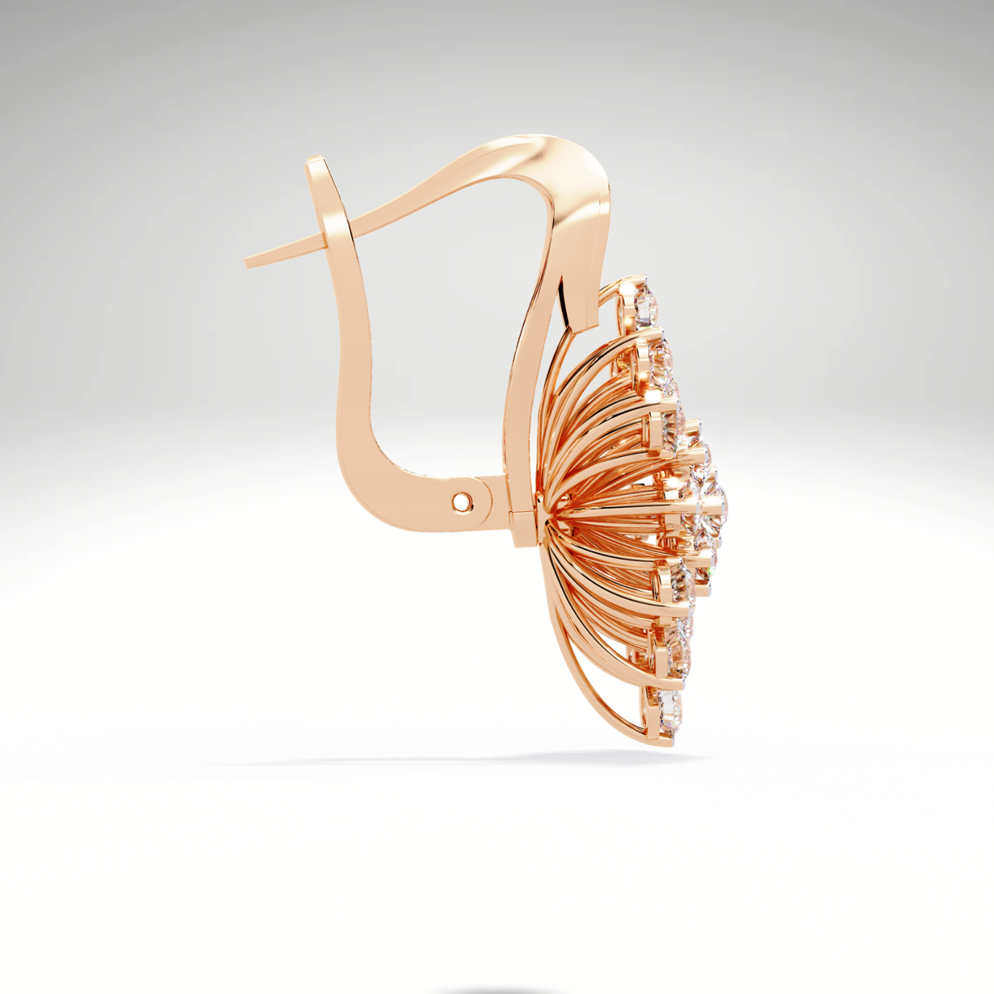 Golden Snowflake Diamond Hoop Earrings | Starburst Dangles in 9K-14K-18K Solid Gold