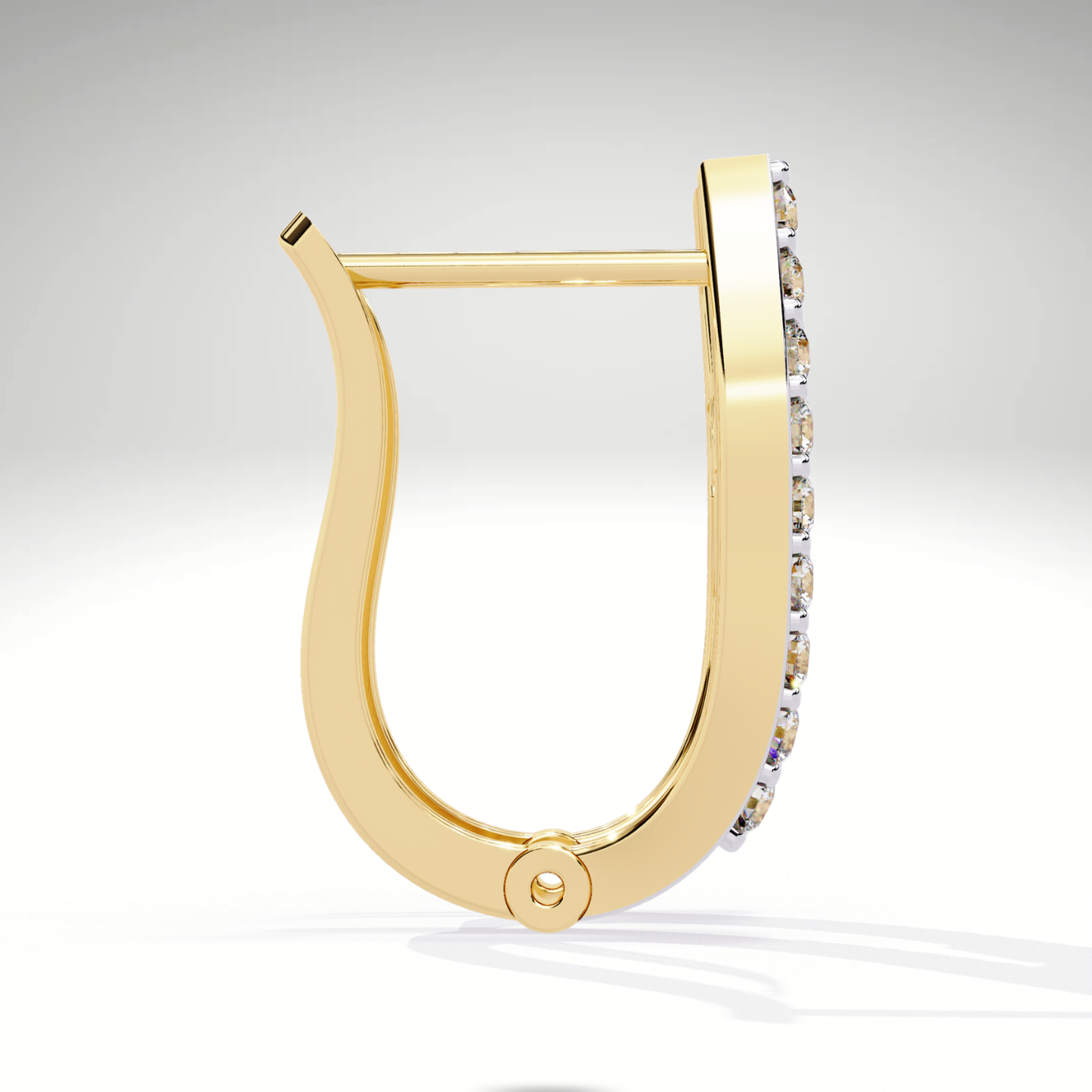 Two Tone Diamond Orbit Hoop Earrings | Luxe Earrings in 9K-14K-18K Gold