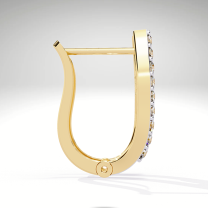 Two Tone Diamond Orbit Hoop Earrings | Luxe Earrings in 9K-14K-18K Gold
