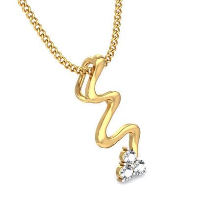 Avarta Jewellery Wavy Pendant With Lab Grown Diamond