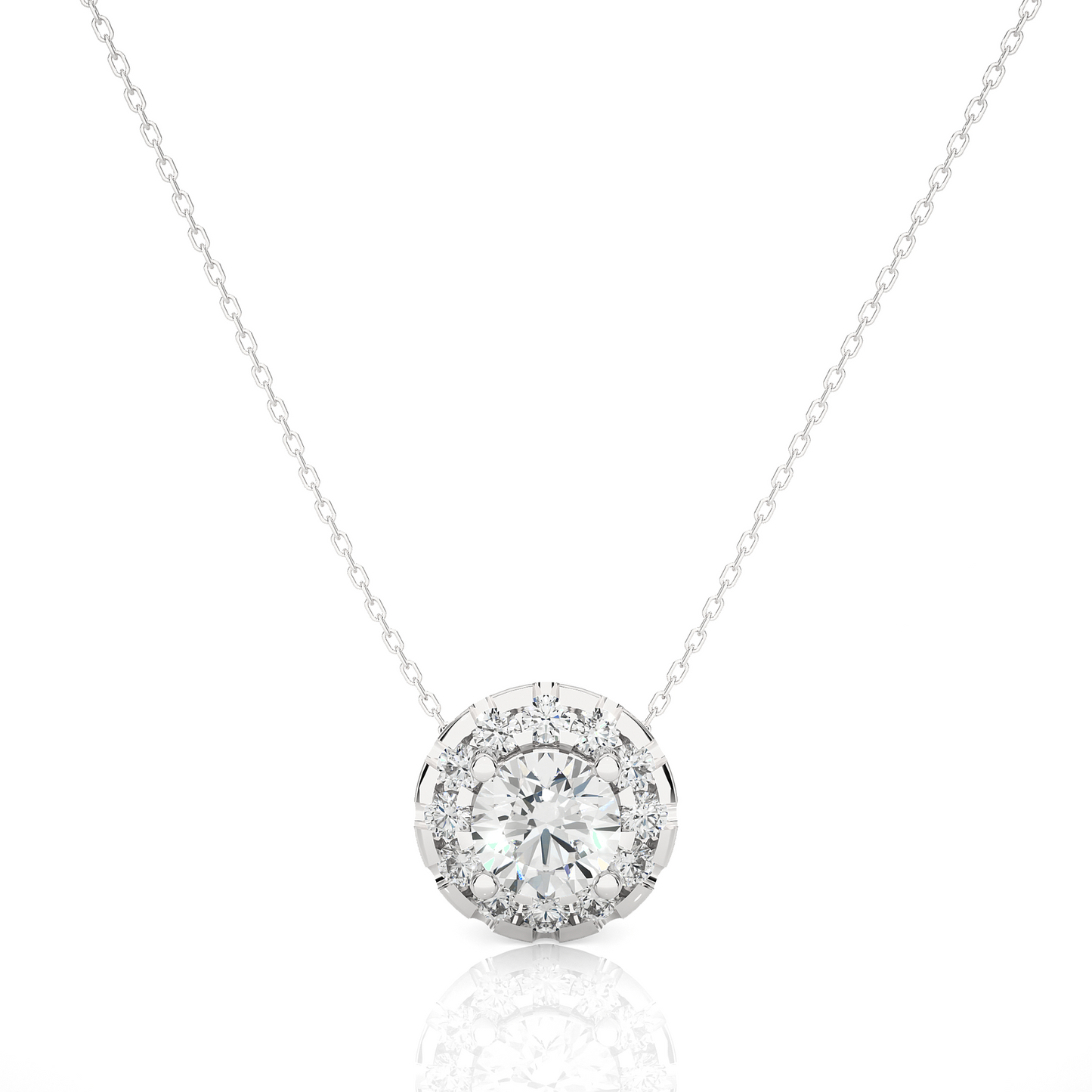Avarta Jewellery 18k White Gold 50 Cents Halo Pendant
