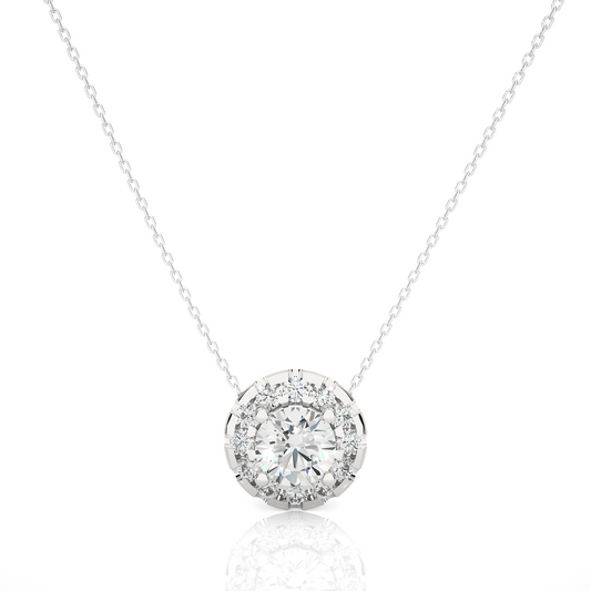 Avarta Jewellery 18k White Gold 50 Cents Halo Pendant