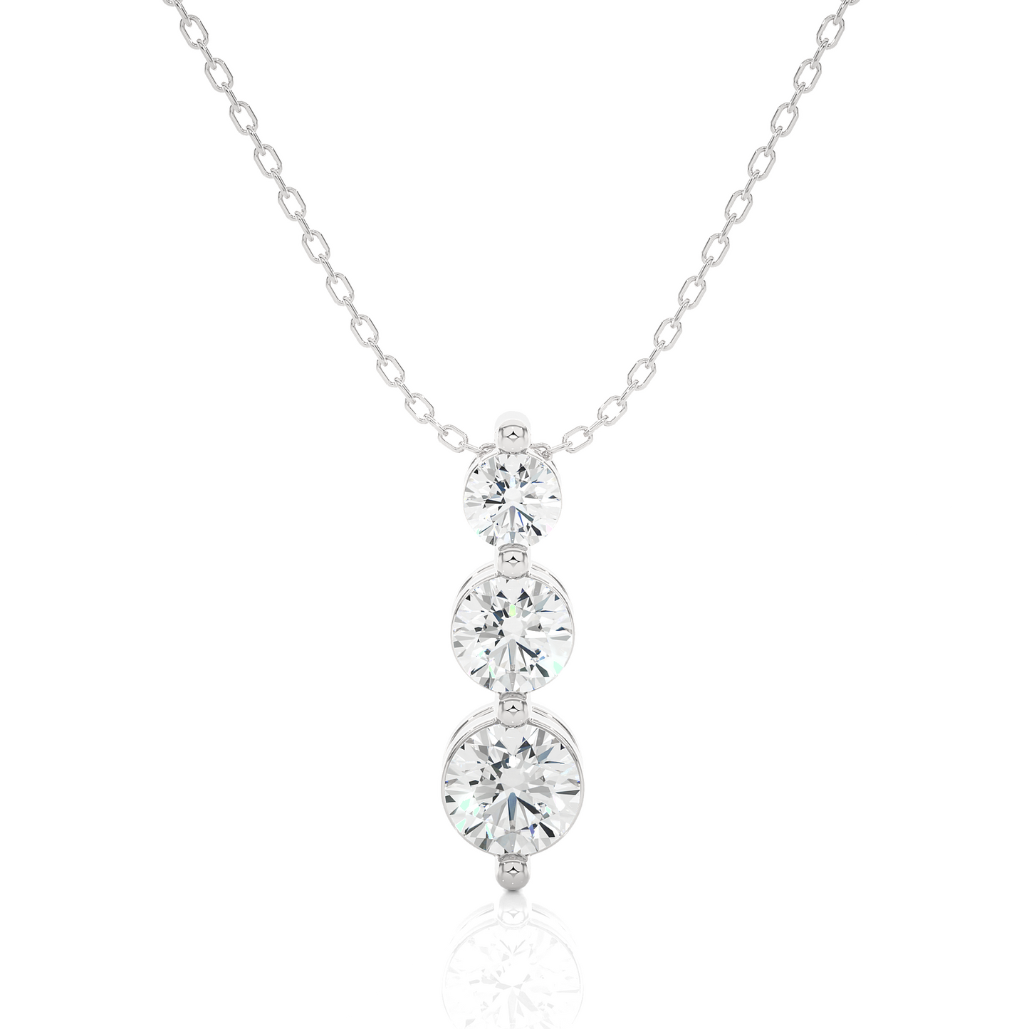 Avarta Jewellery 18k White Gold Triple Solitaire Pendant