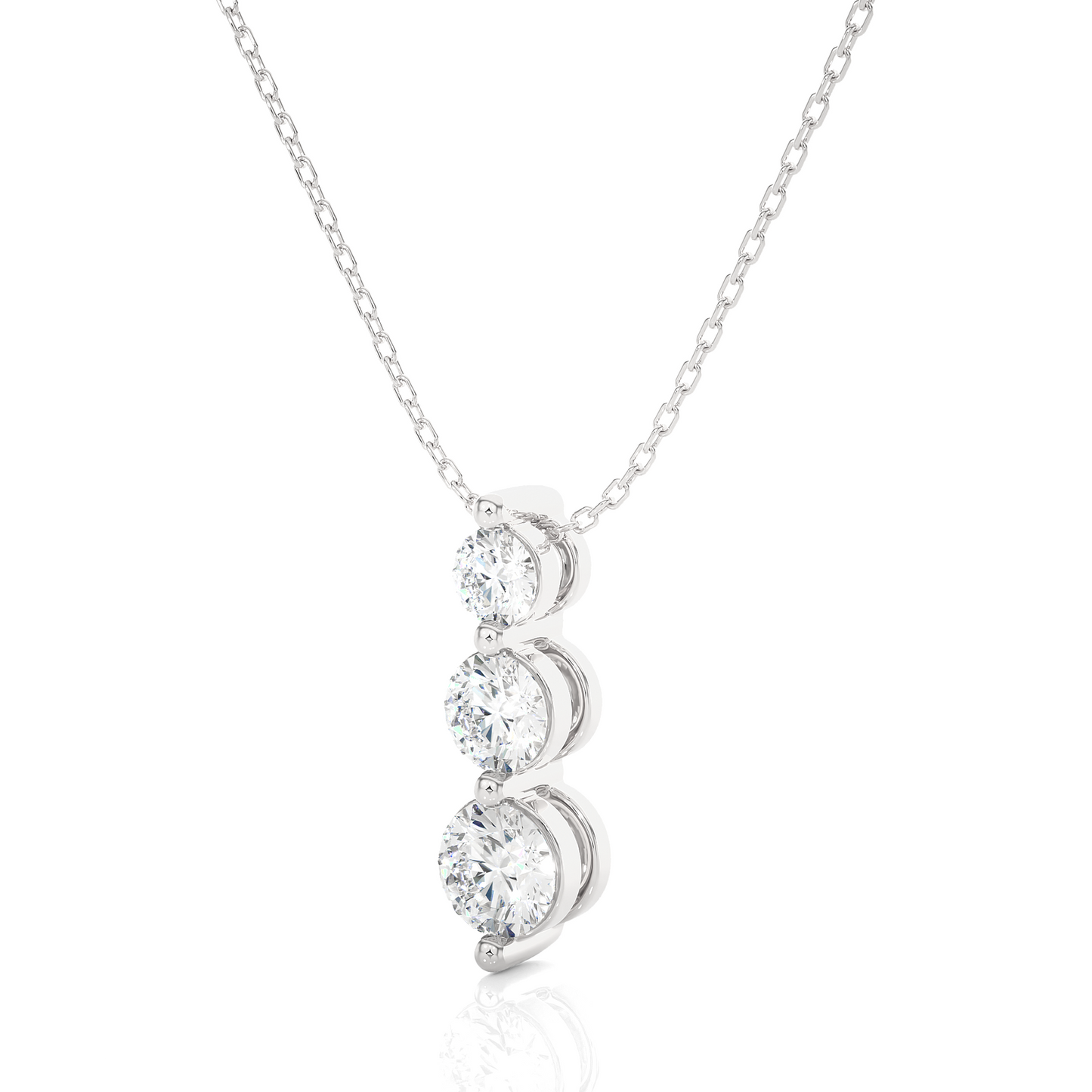 Avarta Jewellery 18k White Gold Triple Solitaire Pendant