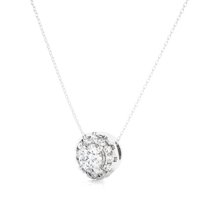 Avarta Jewellery 18k White Gold 50 Cents Halo Pendant