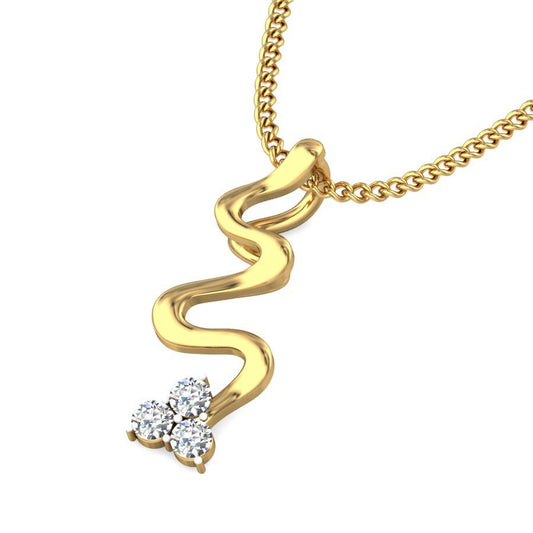 Avarta Jewellery Wavy Pendant With Lab Grown Diamond