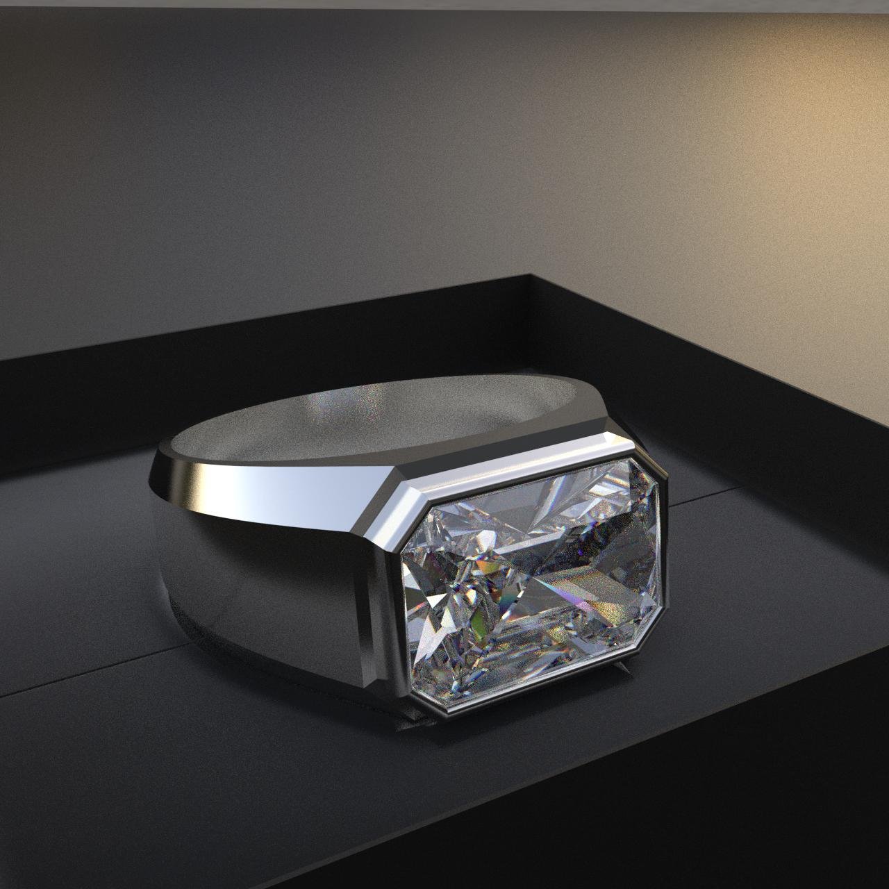 Avarta 18k White Gold 5 Carat Moissanite Solitaire Ring for Men Secondary image