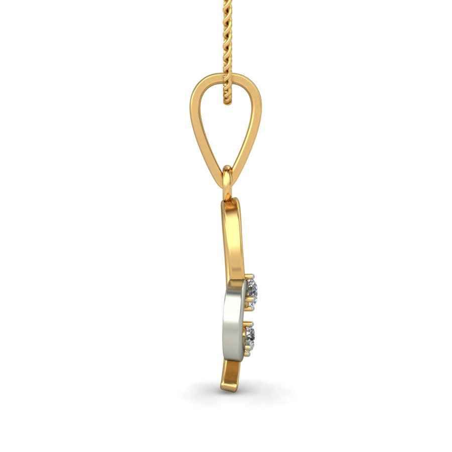 Avarta Jewellery Dual Tone Heart Pendant With Lab Grown Diamond