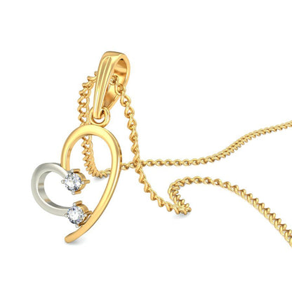 Avarta Jewellery Dual Tone Heart Pendant With Lab Grown Diamond