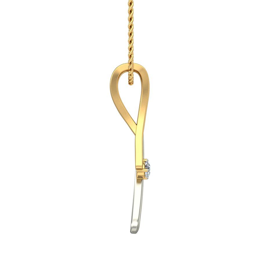 Avarta Jewellery Dual Tone Solitaire Pendant With Lab Grown Diamond