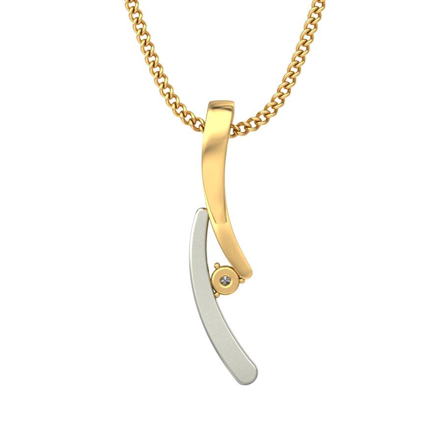 Avarta Jewellery Dual Tone Solitaire Pendant With Lab Grown Diamond