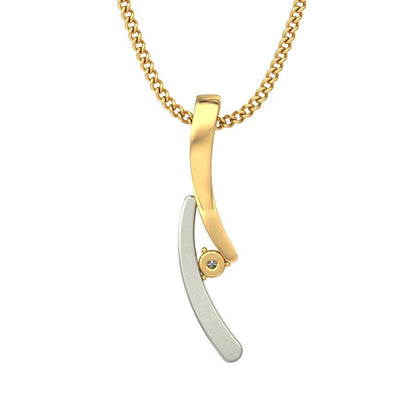 Avarta Jewellery Dual Tone Solitaire Pendant With Lab Grown Diamond