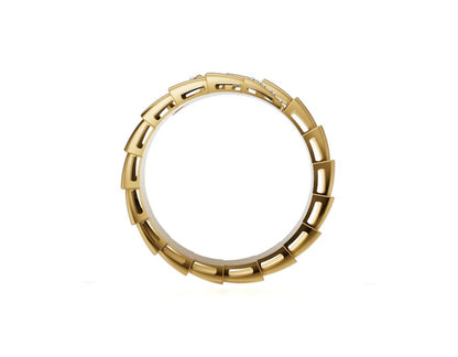 Serpenti Diamond Ring 9K/14K/18K Gold Flexible Snake Ring in Lab Grown Diamond Luxury Band