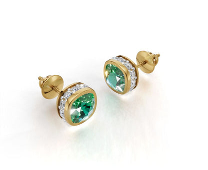 Warning: May Cause Sudden Glow-Ups & Uncontrollable Compliments | Lab Grown Emerald Yellow Gold Stud Earrings (9K/14K/18K) by Avarta Jewellery