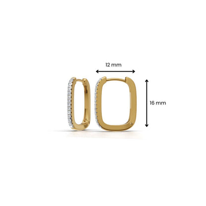 925 Sterling Gold Over Silver CZ Diamond Hoop Earrings | Sparkling Huggie