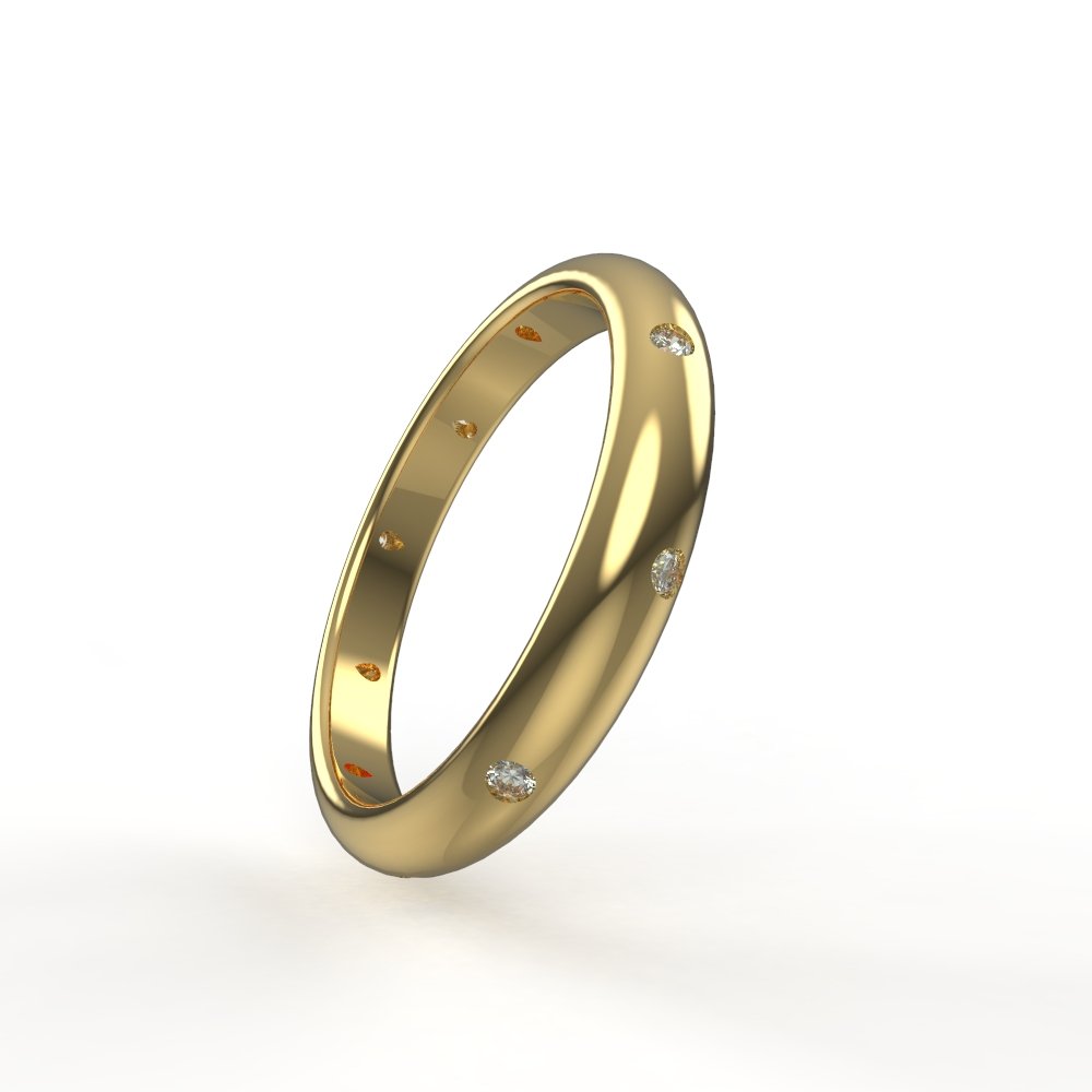 Avarta Jewellery 18k Yellow Gold Unisex Challa Ring Bands With Certified Natural Diamonds