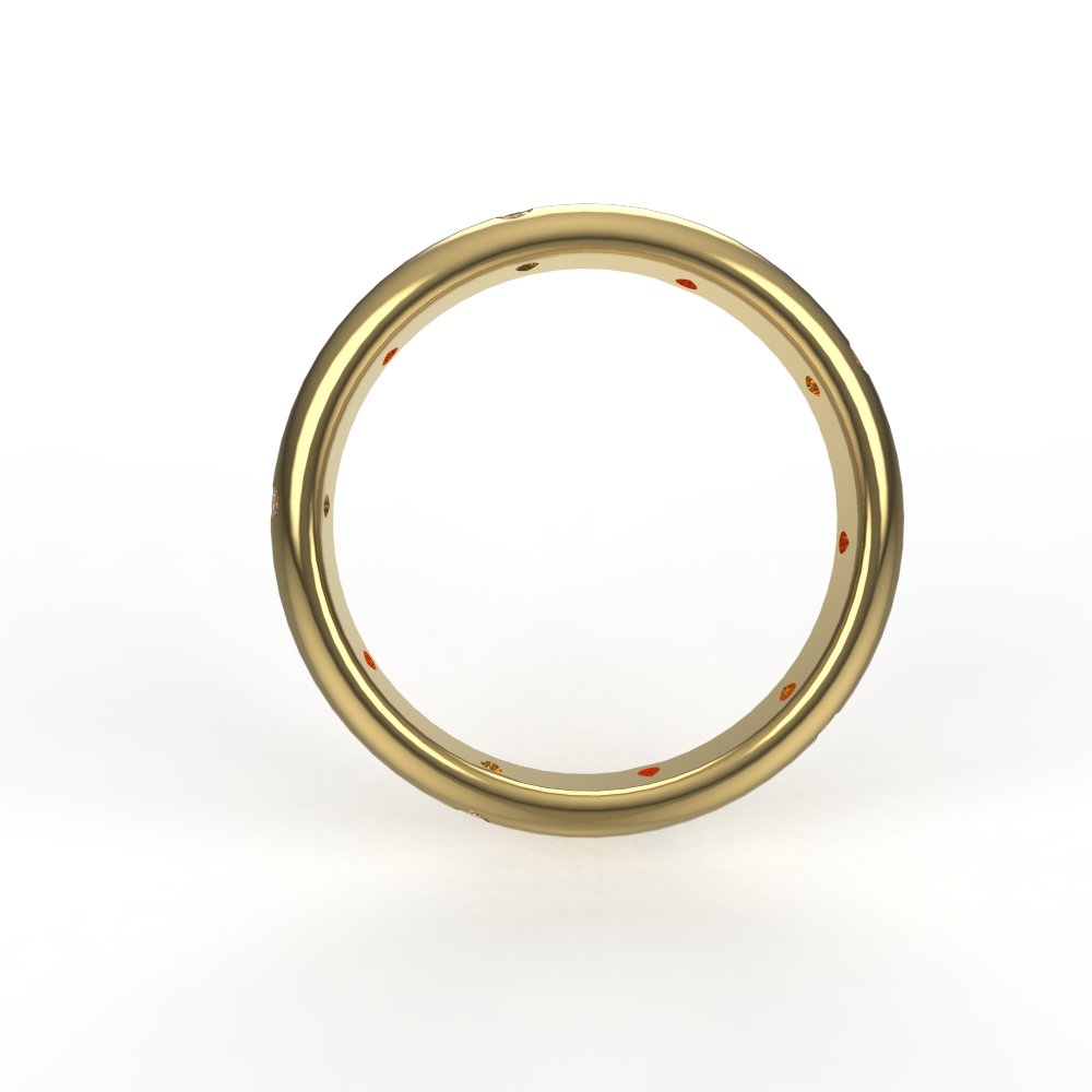 Avarta Jewellery 18k Yellow Gold Unisex Challa Ring Bands With Certified Natural Diamonds