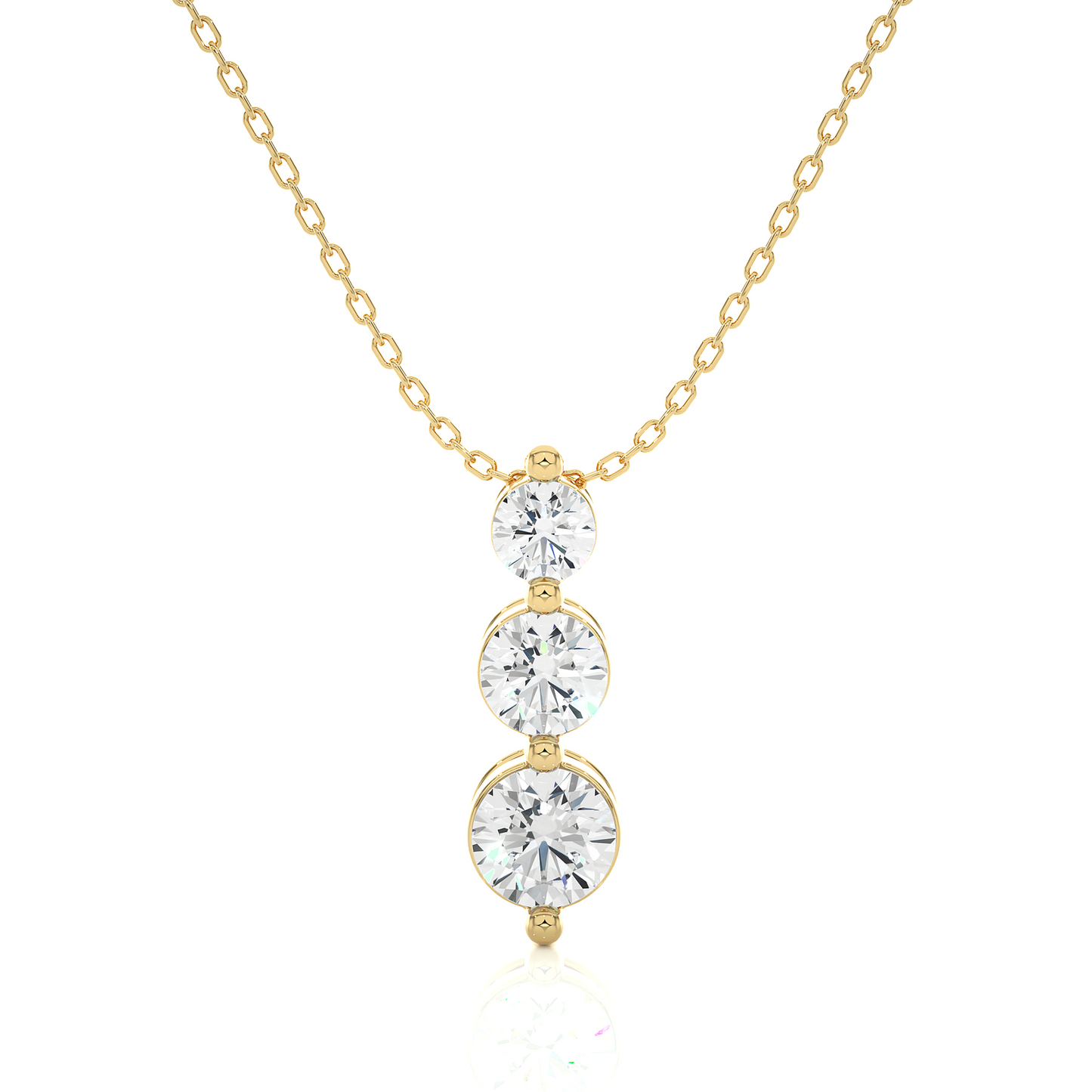 Avarta Jewellery 18k Yellow Gold Triple Solitaire Pendant