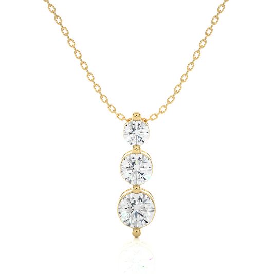 Avarta Jewellery 18k Yellow Gold Triple Solitaire Pendant