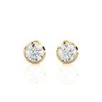 Avarta Jewellery 18k Gold 50 Cents Each Moissanite Solitaire Stud Earring