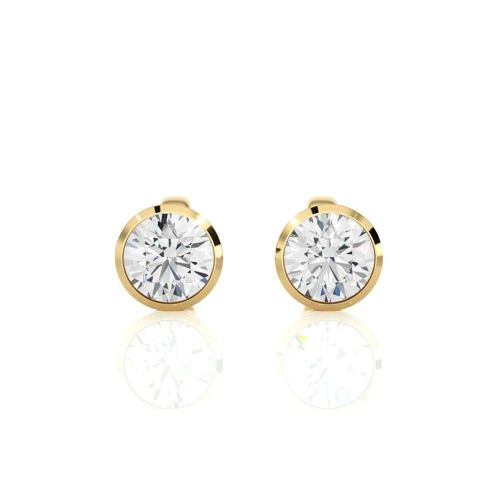 Avarta Jewellery 18k Gold 50 Cents Each Moissanite Solitaire Stud Earring