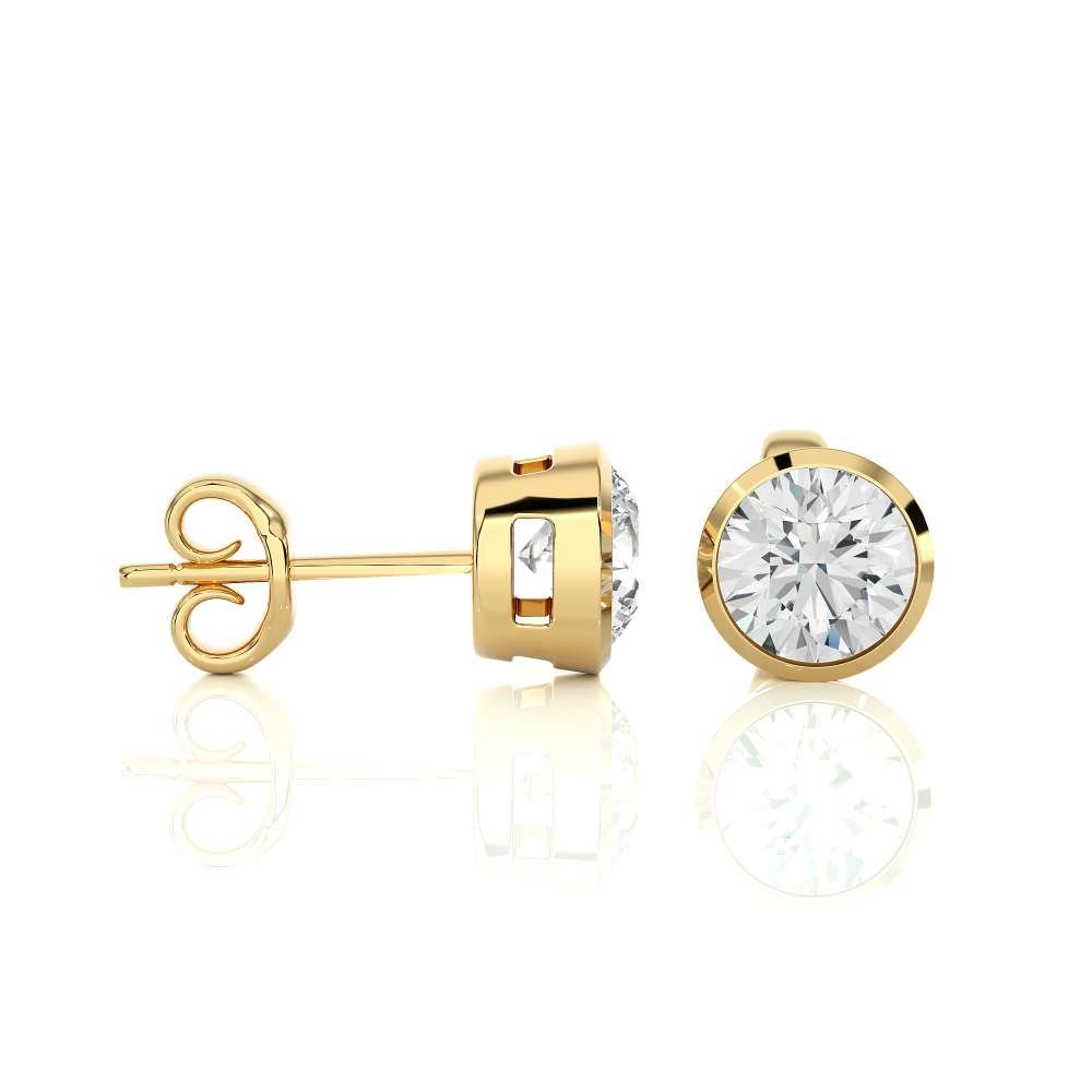 Avarta Jewellery 18k Gold 50 Cents Each Moissanite Solitaire Stud Earring Main image