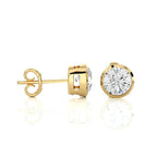 Avarta Jewellery 18k Gold 50 Cents Each Moissanite Solitaire Stud Earring
