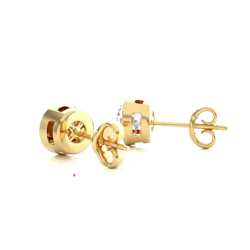 Avarta Jewellery 18k Gold 50 Cents Each Moissanite Solitaire Stud Earring