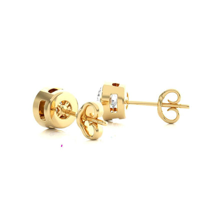Avarta Jewellery 18k Gold 50 Cents Each Moissanite Solitaire Stud Earring
