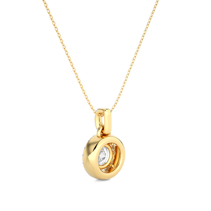 Avarta Jewellery 18k Gold Solitaire Halo Pendant
