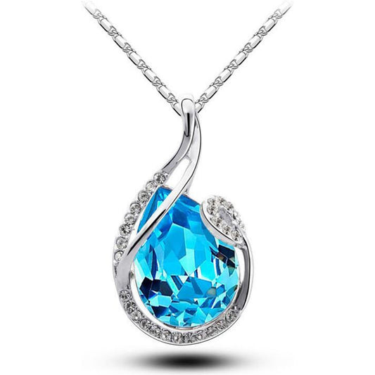 Avarta Royal Blue Swarovski Gemstone Pendant – Elegant 925 Sterling Silver Jewelry Gift for Loved Ones