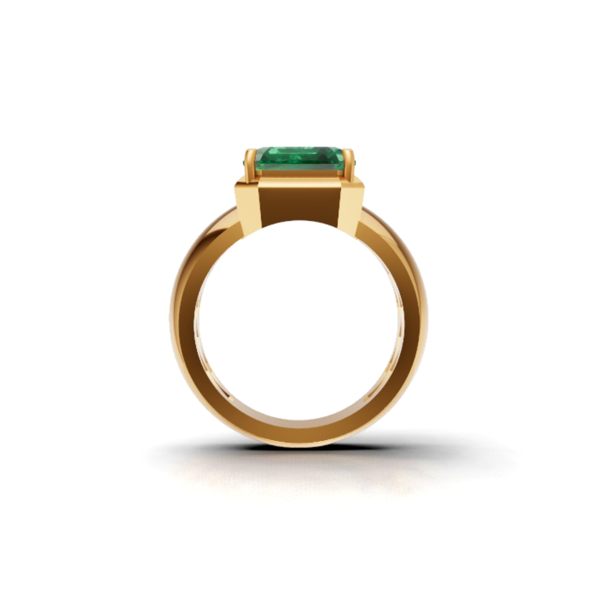 7 Carat Lab Grown Emerald Gold Ring in 14K / 18K Statement Luxury Emerald Cocktail Ring