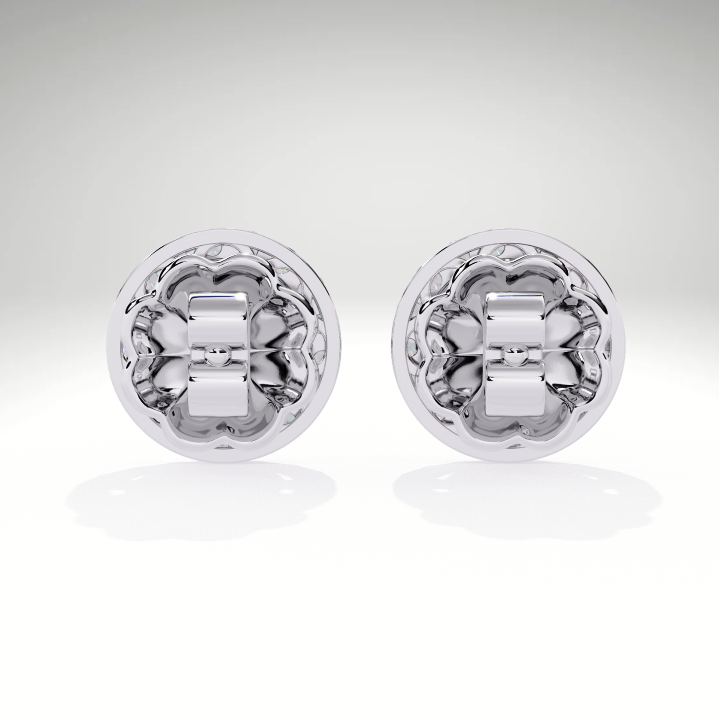 9K-14K-18K Gold Round Halo Stud Earrings | Lab Grown Diamond Halo Studs | Classic Earrings for Women