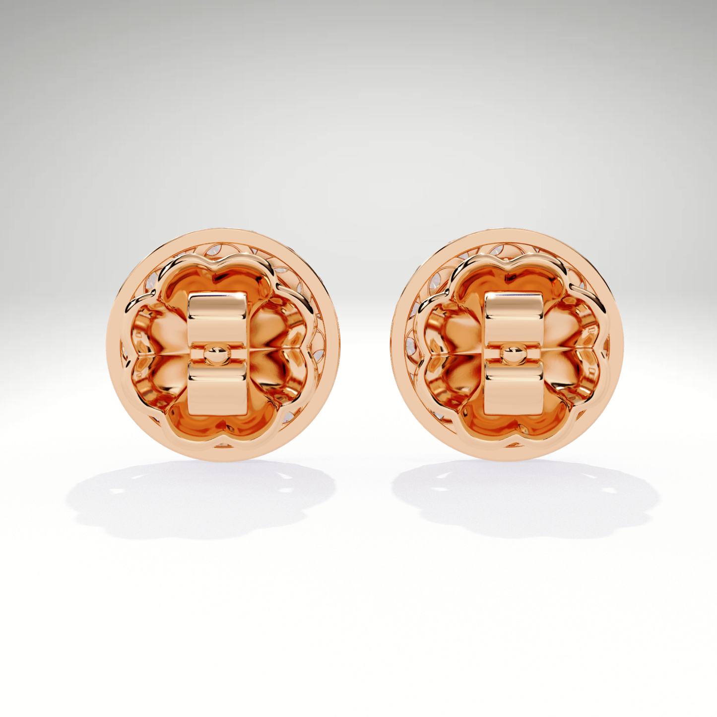 9K-14K-18K Gold Round Halo Stud Earrings | Lab Grown Diamond Halo Studs | Classic Earrings for Women