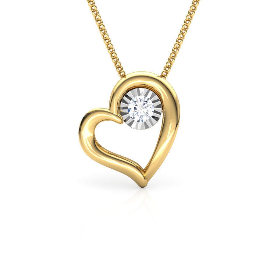Avarta Jewellery 18k Gold Certified Diamond Miracle Heart Pendant For Girls & Women Main image