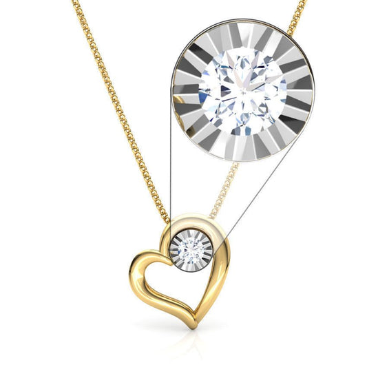 Avarta Jewellery 18k Gold Certified Diamond Miracle Heart Pendant For Girls & Women