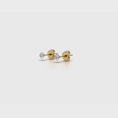 Sterling Silver 10 Cents each Solitaire Stud Earrings