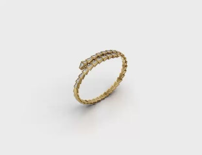Serpenti Lab Grown Diamond Bracelet 14K 18K Solid Gold Flexible Snake Bracelet Luxury Diamond Bangle Fine Jewelry Gift for Her