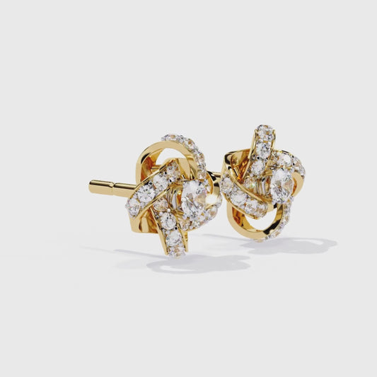 Starburst Floral Diamond Earrings in 9K-14K-18K Solid Gold | Stellar Bloom Bridal Gift for Her
